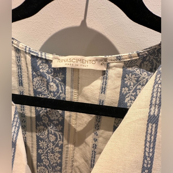 Rinasciemento beige & blue summer dress - Picture 4 of 5